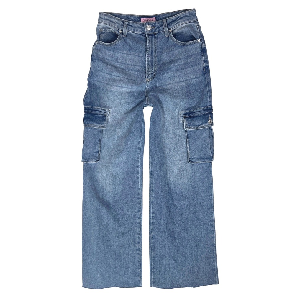 JUICY COUTURE Wide Leg Cargo Jeans 29 Lunita 90s Y2K McBling Baddie 27 4 Skater
